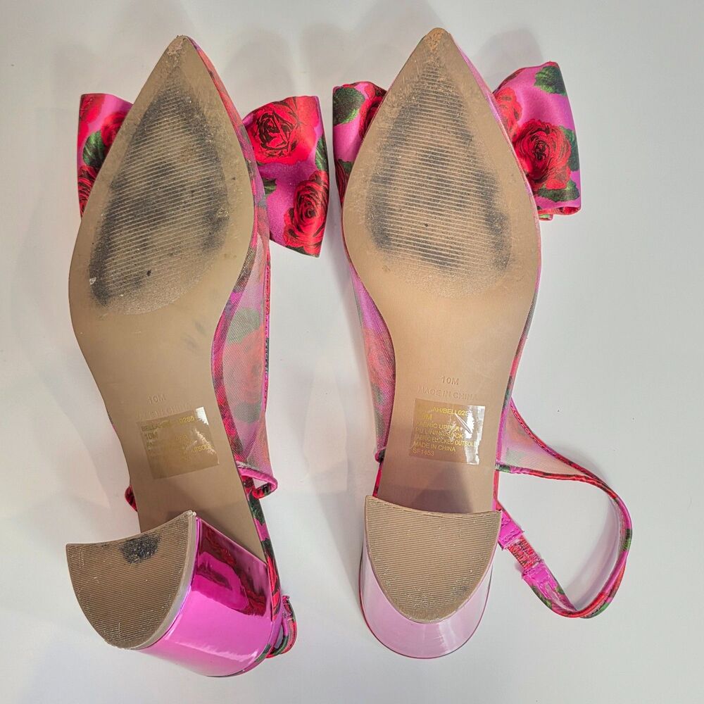 Betsey Johnson Audree Pointed Toe Slingback Pumps Sz 10 Embellished Metallic - Picture 6 of 8